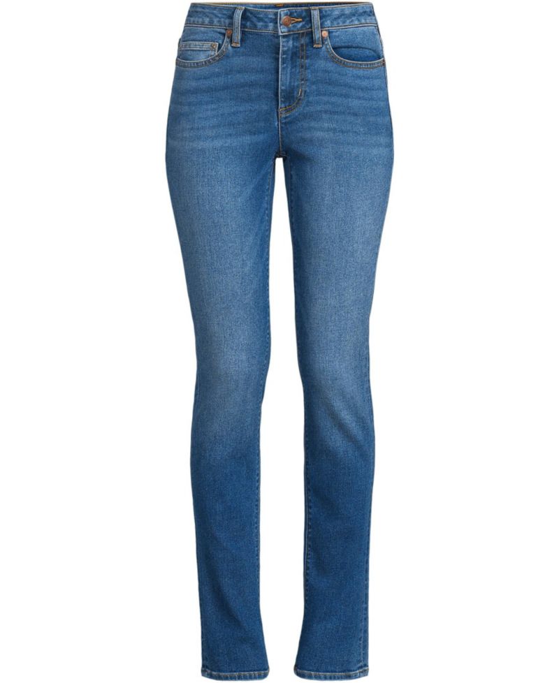 Women's Recover Mid Rise Straight Leg Blue Jeans