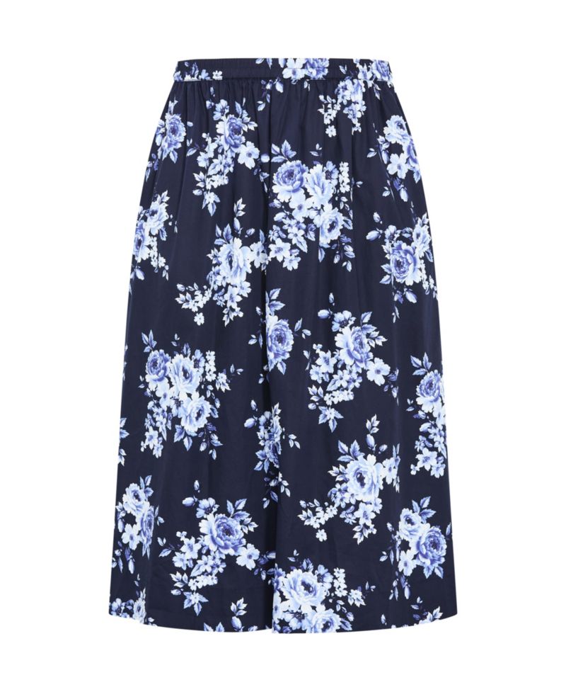 Plus Size Vacay Floral-Print Midi A-Line Skirt