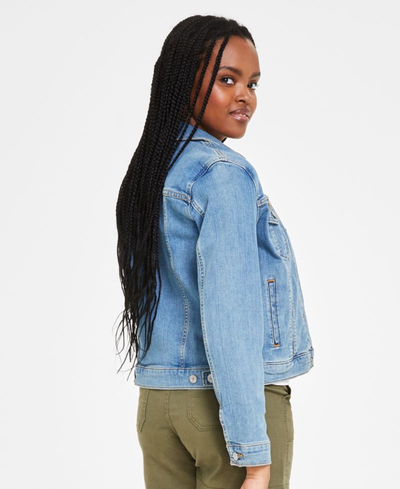Plus Size Button-Down Original Denim Trucker Jacket