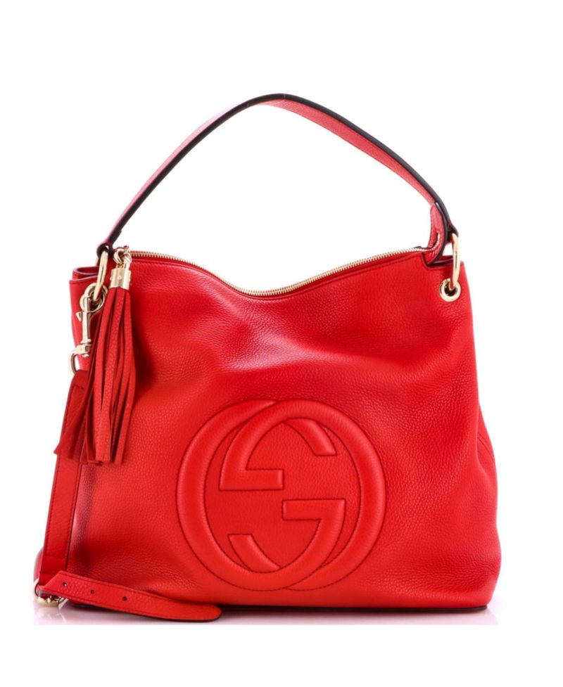Large Soho Convertible Hobo Leather