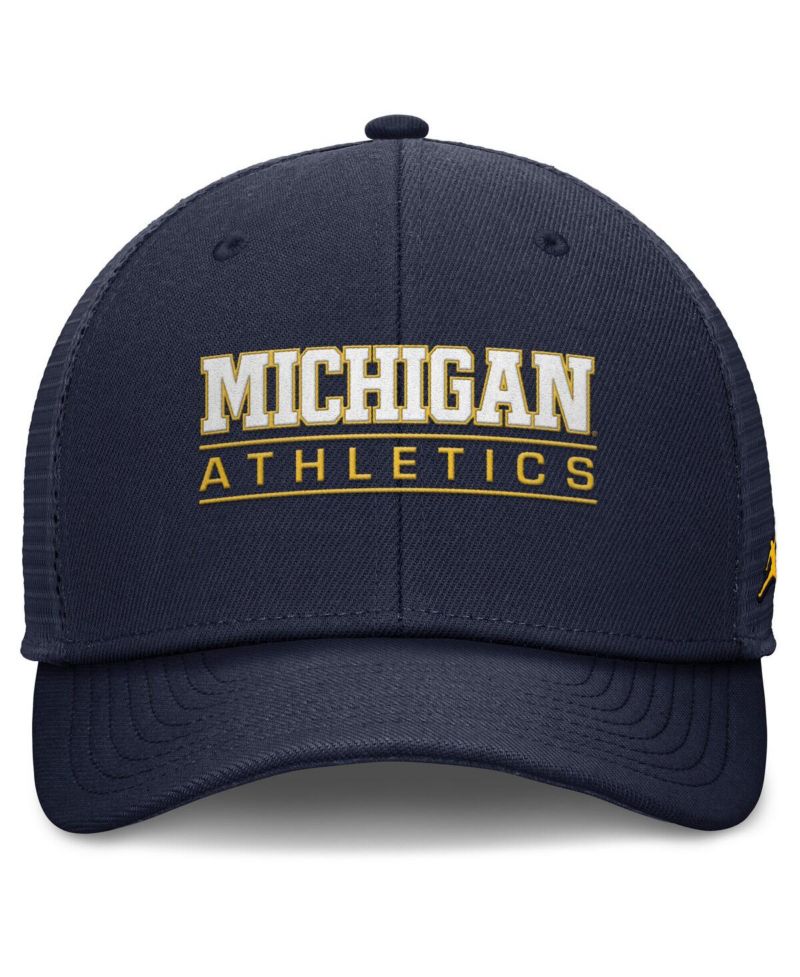 Men's Navy Michigan Wolverines Rise Adjustable Hat