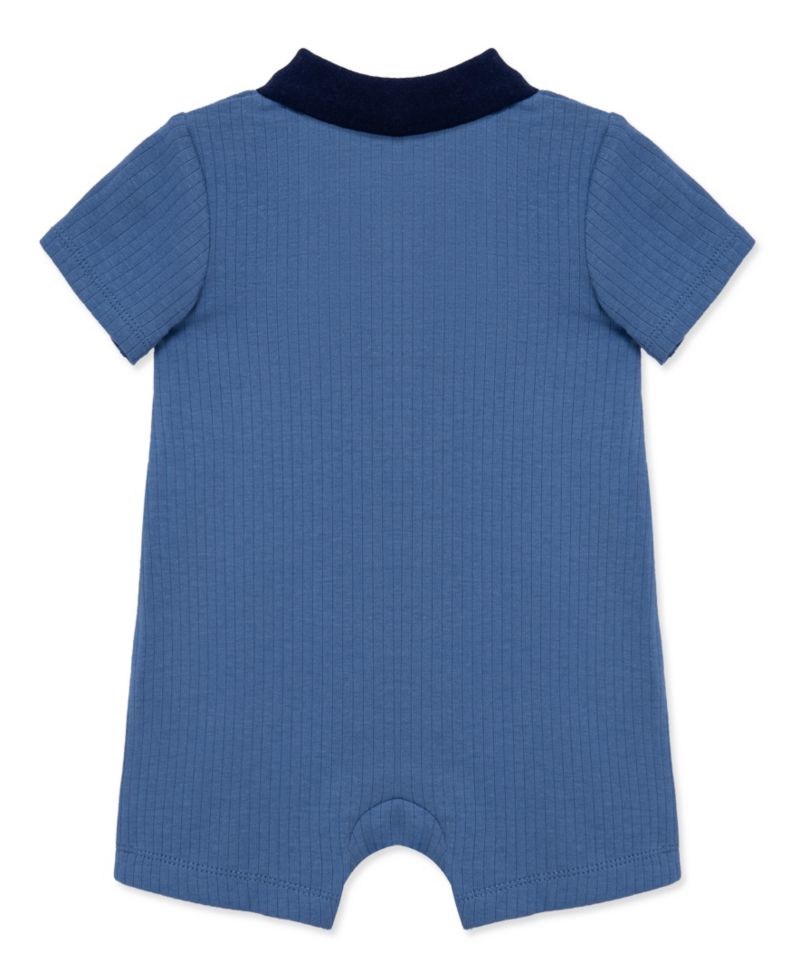 Baby Boys' Polo Collar Short-Sleeve Romper