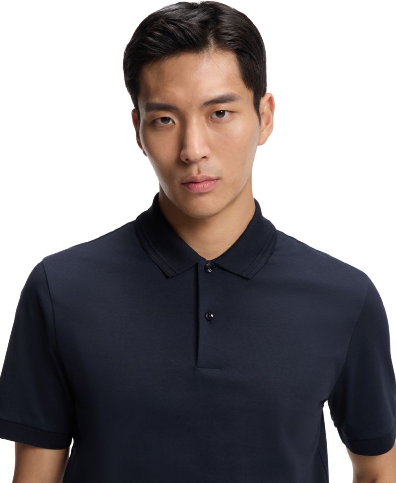 Men's Monogram Under Placket Cotton-Blend Polo Shirt