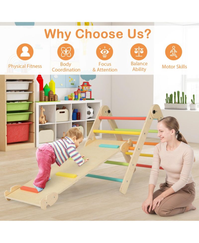 7-in-1 Height-Adjustable Indoor Climbing Toys with Reversible Ramp, 7-Piece Set