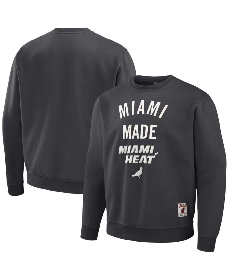 Men's NBA x Anthracite Miami Heat Plush Pullover Sweatshirt
