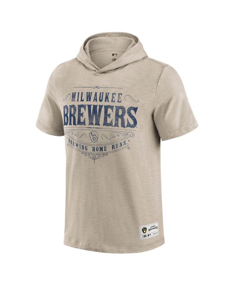 Darius Rucker Collection by Men's Tan Milwaukee Brewers Hooded T-Shirt