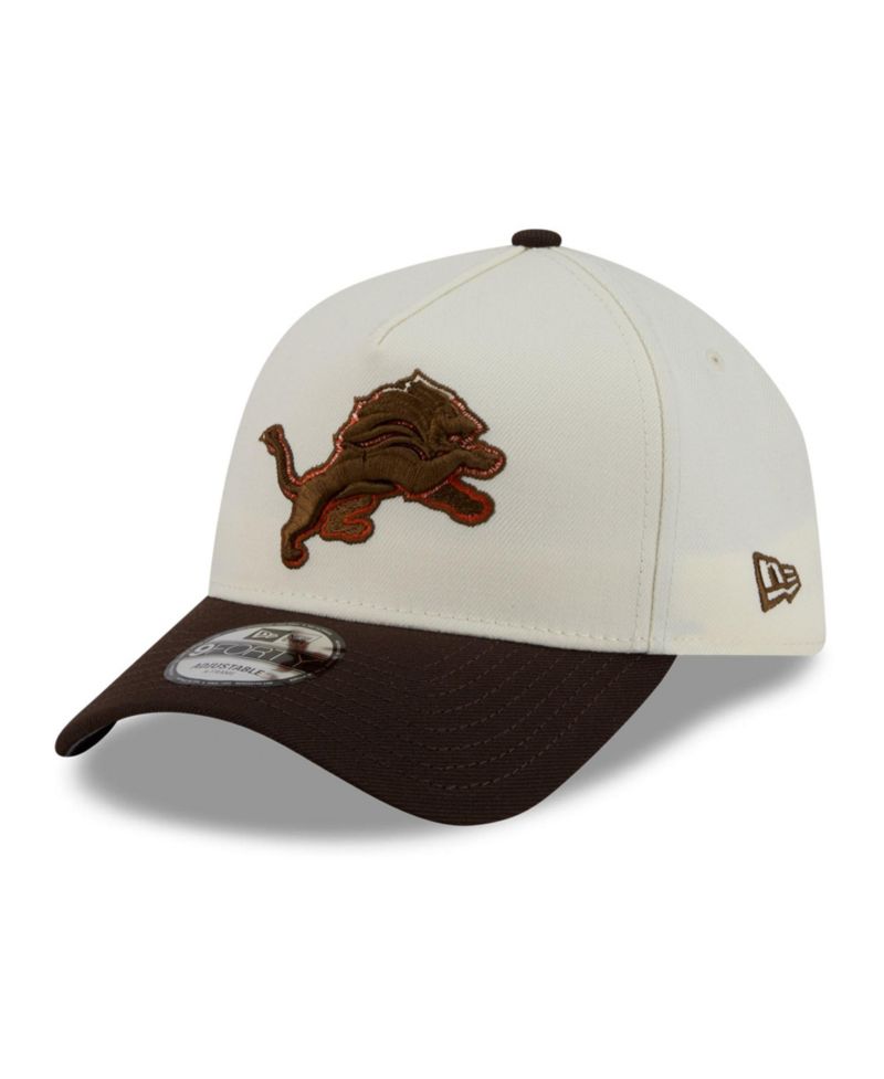 Men's Cream/Brown Detroit Lions Pumpkin Spice A-Frame 9FORTY Adjustable Hat