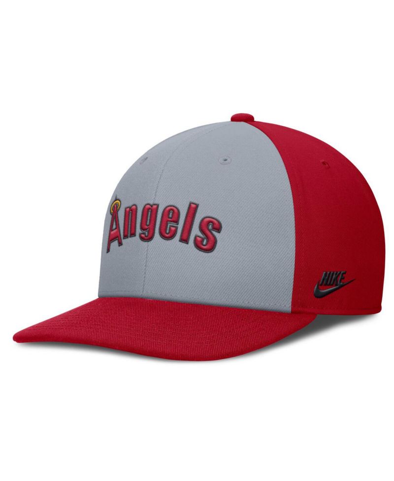 Men's Gray/Red California Angels Cooperstown Collection Pro Performance Snapback Hat