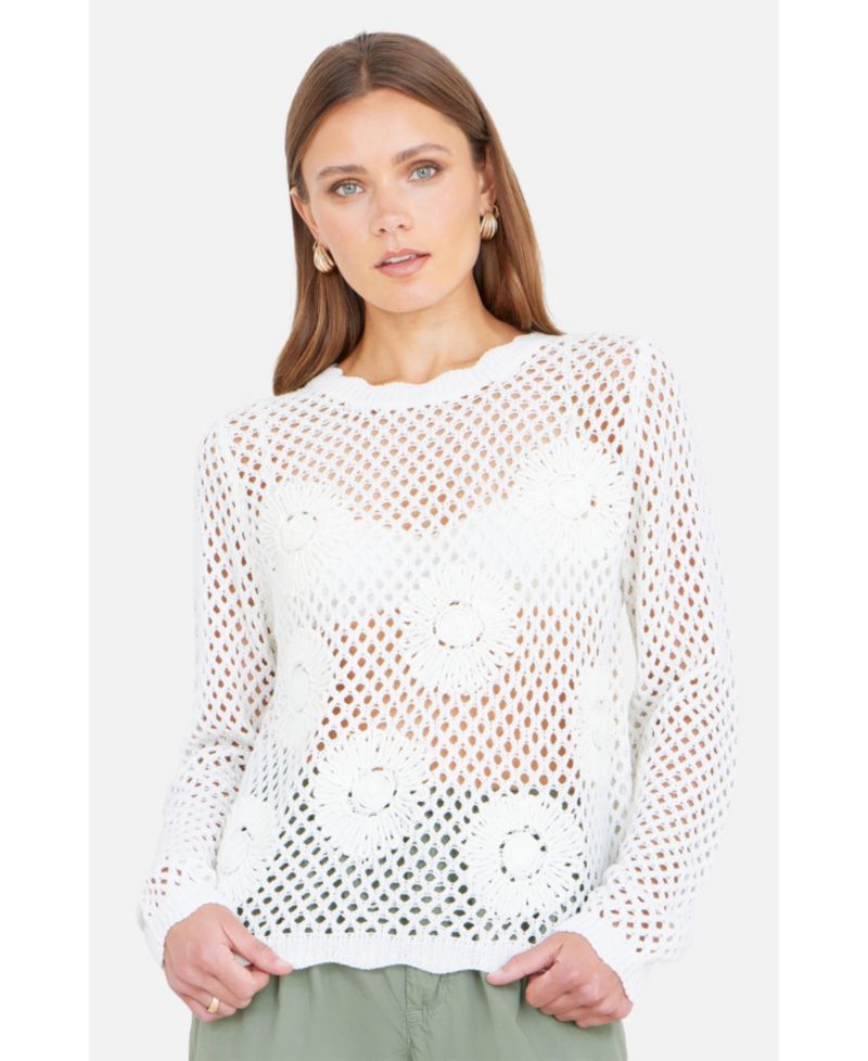 Women's Flower Crochet Jumper