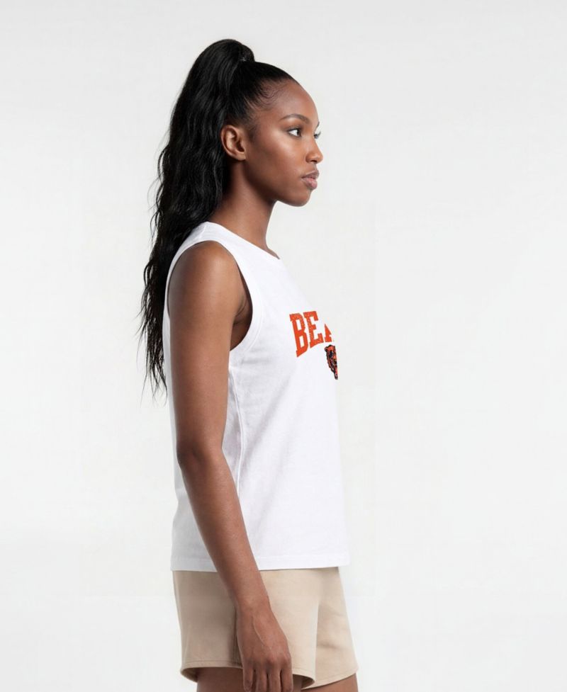 Women's Chicago Bears Distressed Crew-Neck Cotton-Blend Muscle Tank Top