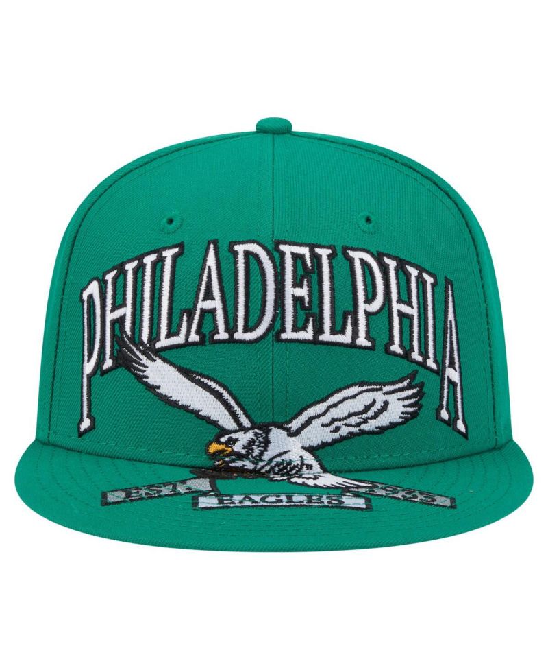 Men's Kelly Green Philadelphia Eagles Throwback Oversized 59FIFTY Fitted Hat