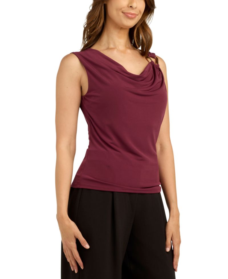 Juniors' Cowl Neck Sleeveless Tank Top