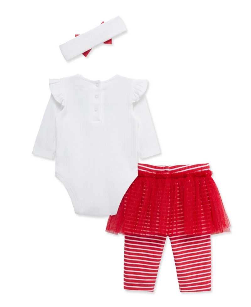Baby Girls' Necklace Embroidered Bodysuit, Skeggings and Headband, 3-Piece Set
