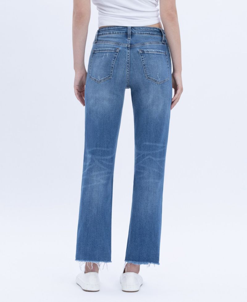 Women's Mid Rise Crop Straight Jeans