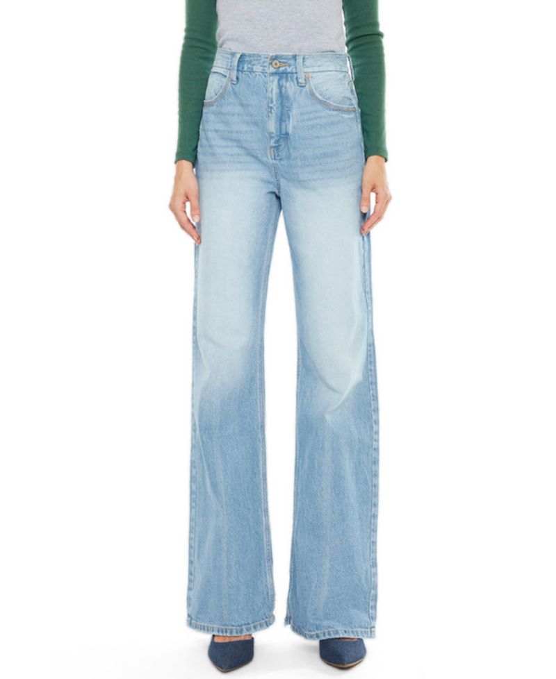 Women's Janna High-Rise Light-Wash Wide-Leg Jeans