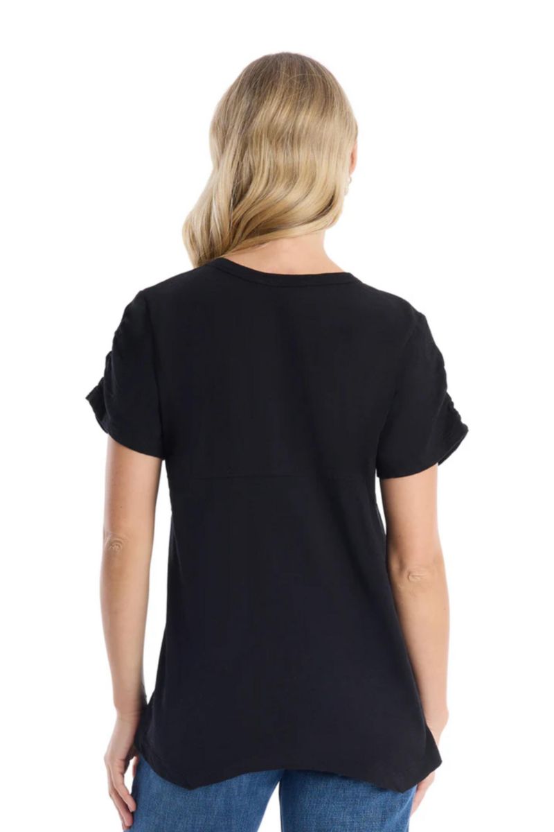Women's Clothing Ruched Sleeve Tee