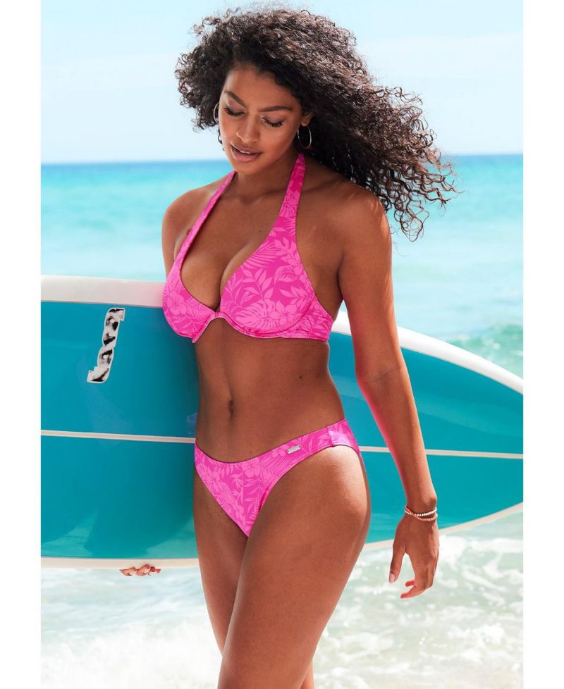 Women's Floral Print Classic Bikini Mid-Rise Swim Bottom