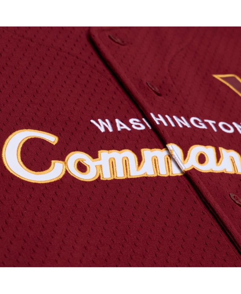 Men's Burgundy Washington Commanders Head Coach Mesh Full-Button Fashion Jersey