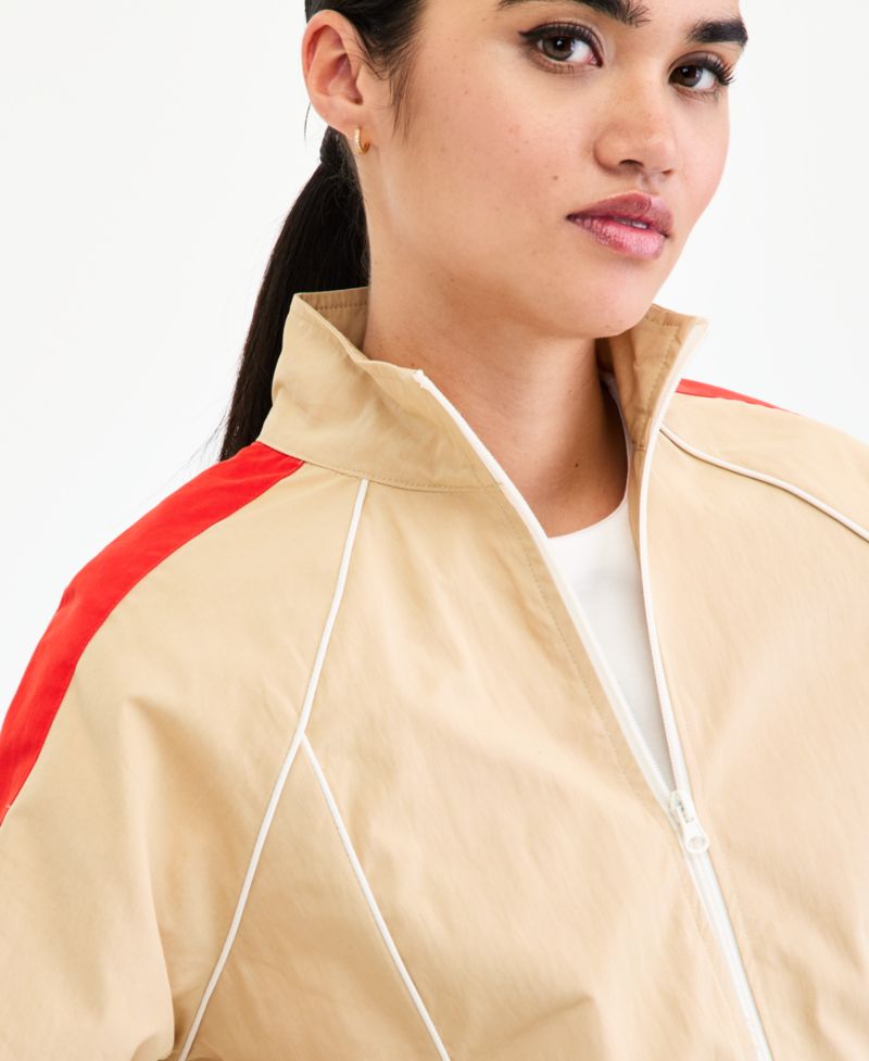 Women's Mock-Neck Windbreaker Jacket