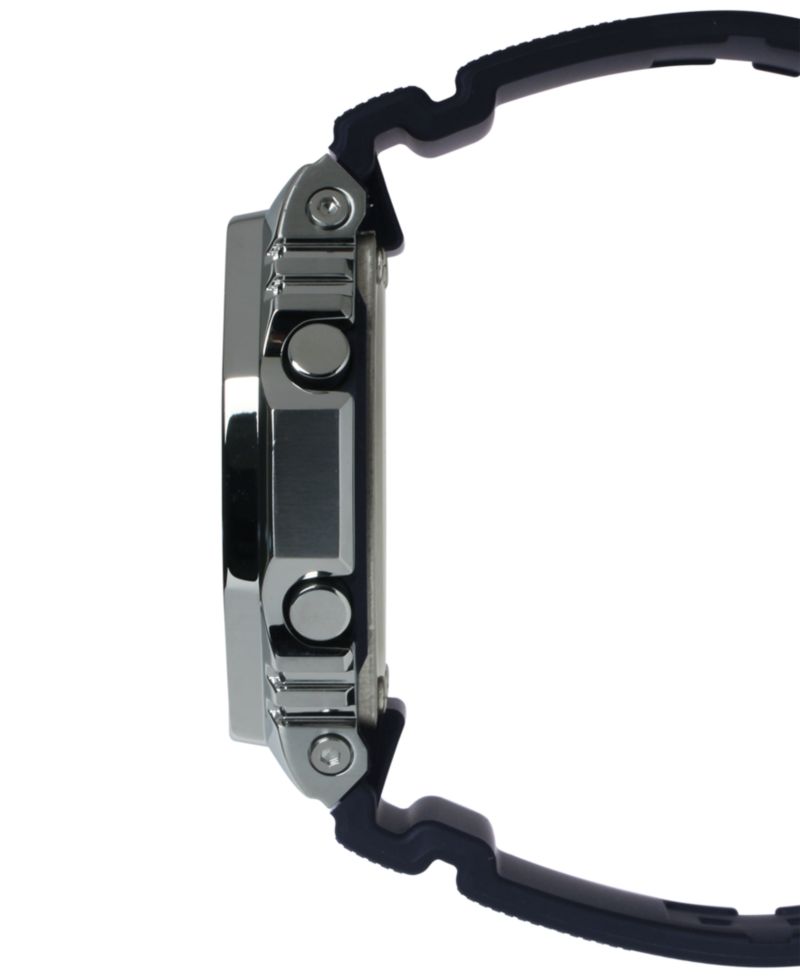 Men's Black & Silver-Tone Strap Watch 45.2mm
