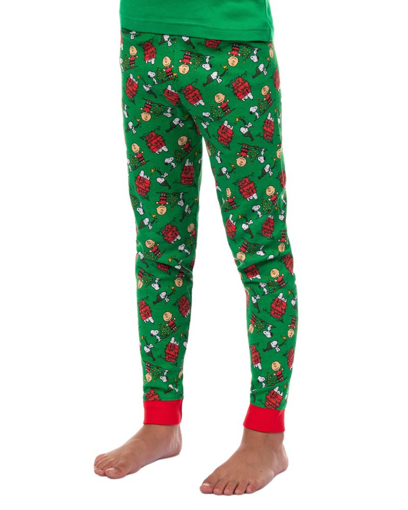 Big Boys Snoopy Wake Me When It's Christmas Holiday 2PC Tight-Fit Pajama Set