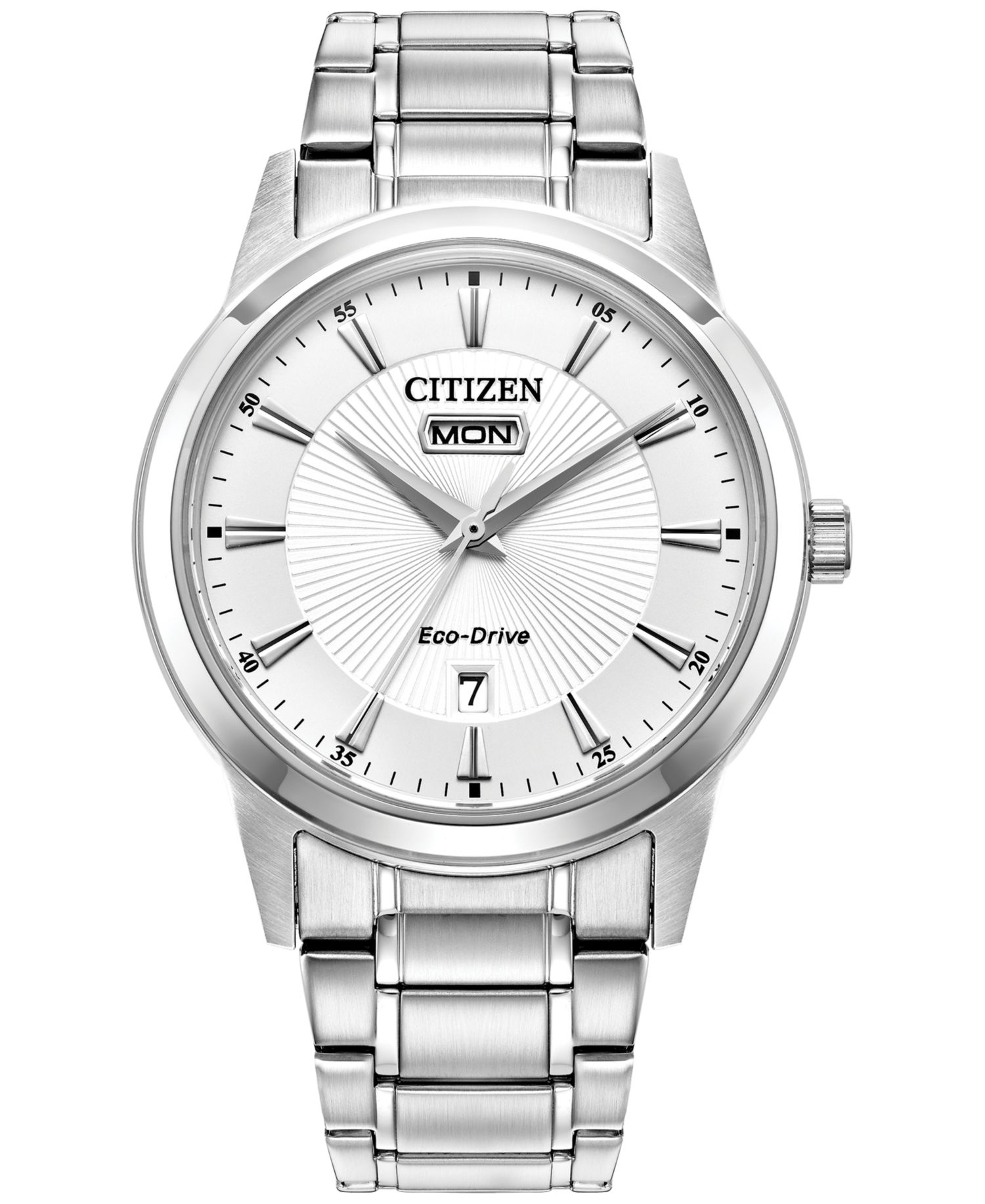 Мужские классические часы-браслет Eco-Drive с браслетом из нержавеющей стали диаметром 40 мм