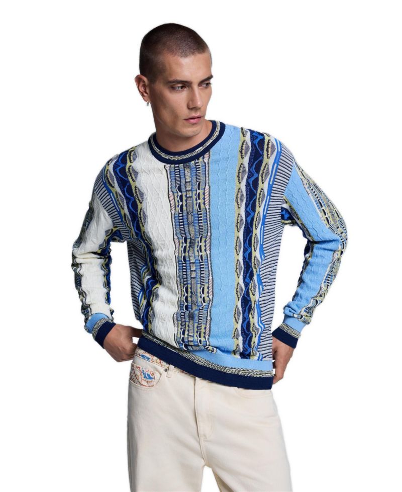 Men's Jacquard Striped Sweater