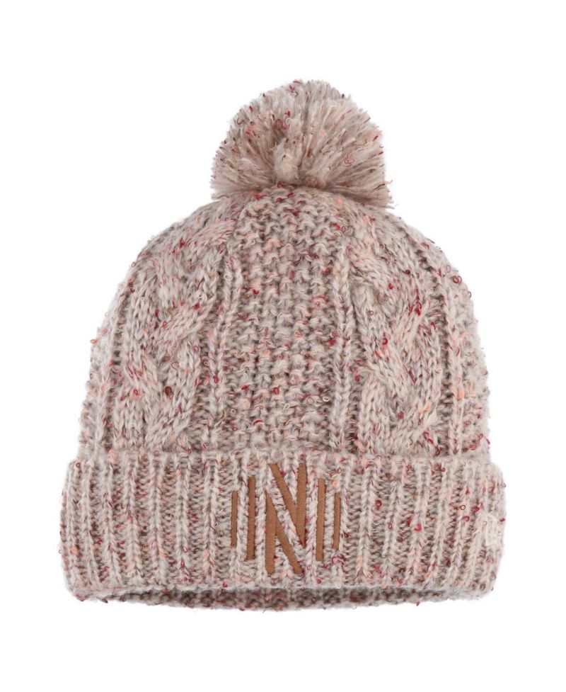 Women's Tan Nashville SC Cuffed Knit Hat with Pom
