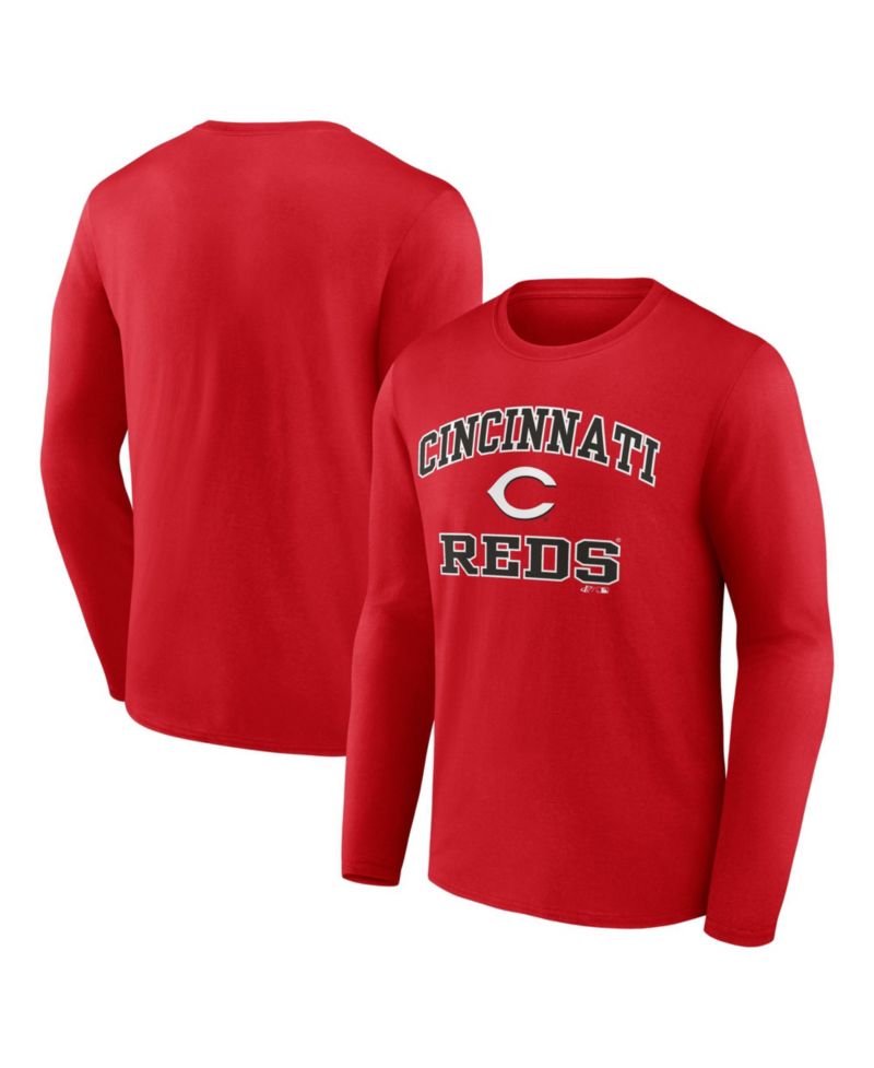 Men's Red Cincinnati Reds Heart Soul Long Sleeve T-Shirt