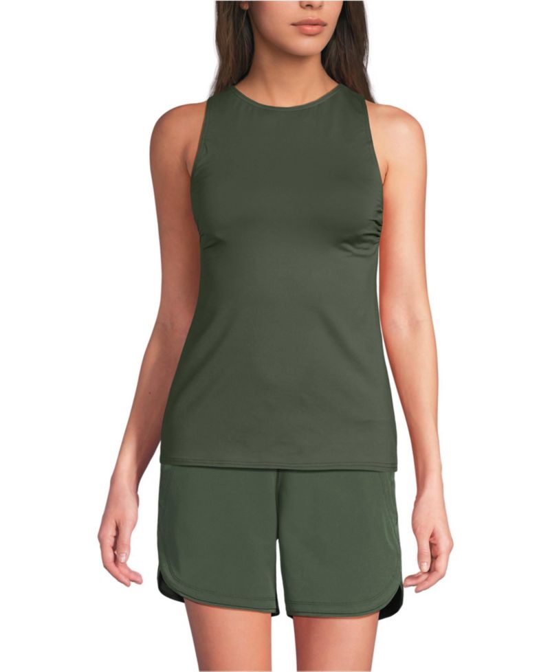 Women's High Neck UPF 50 Sun Protection Modest Tankini Swimsuit Top