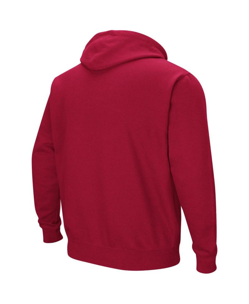 Men's Crimson IUPUI Jaguars Arch & Logo Pullover Hoodie