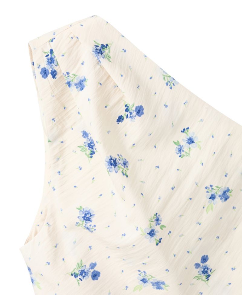 Women's Asymmetrical-Neck Floral Tank Top