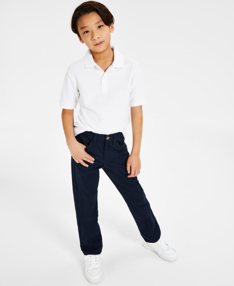 Big Boys Stretch Double Piqu&eacute; Polo & 5-Pocket Twill Pants Separates