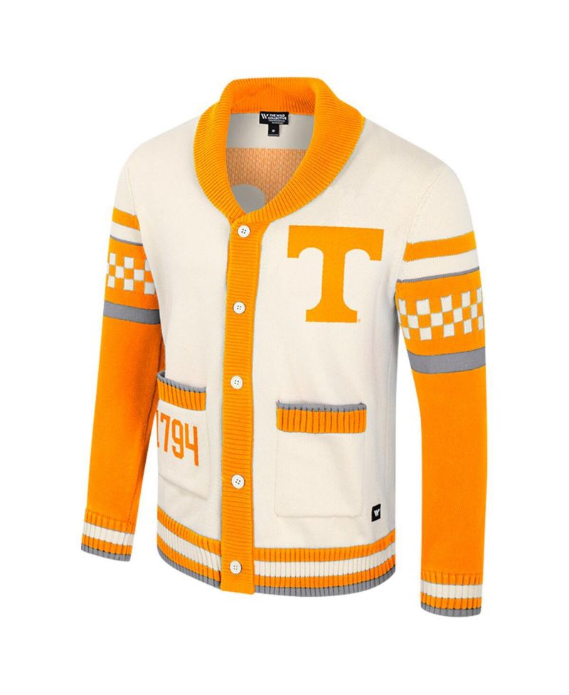 Women's Cream Tennessee Volunteers Wild Collective Button-Up Jacquard Sweater