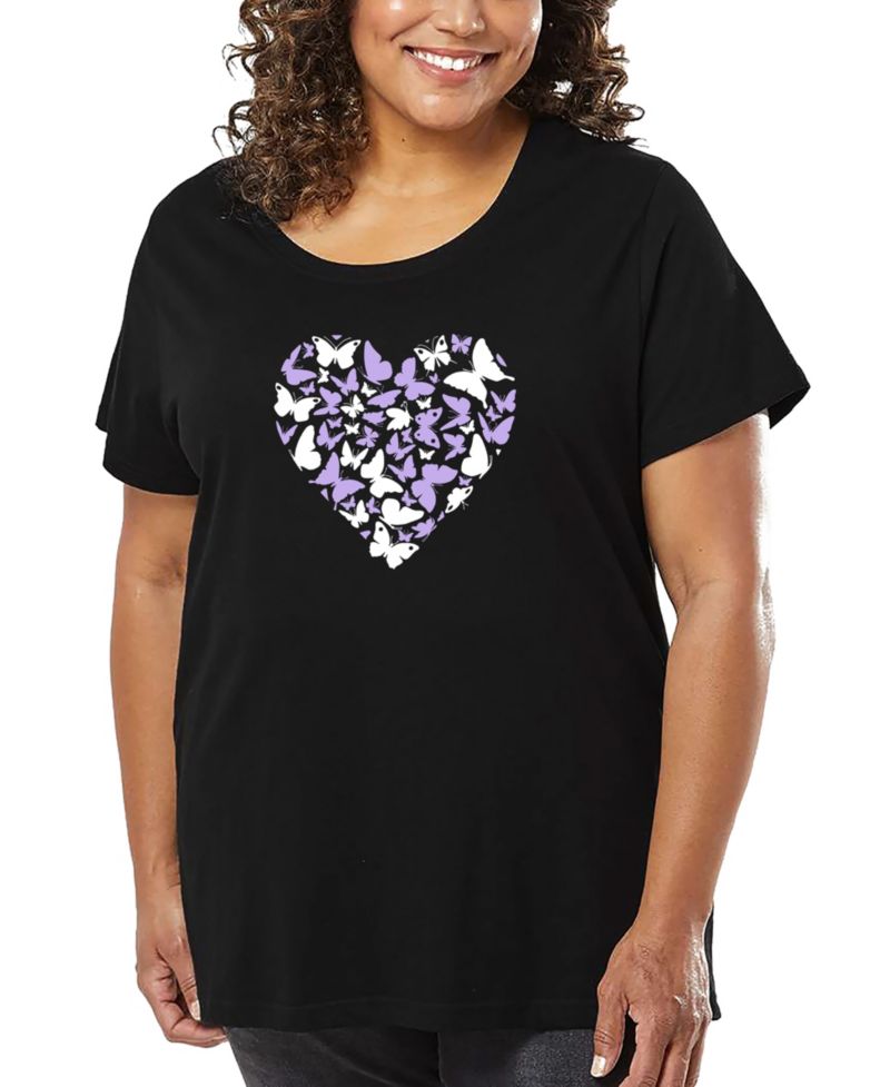 Plus Size Butterfly Heart Art T-Shirt