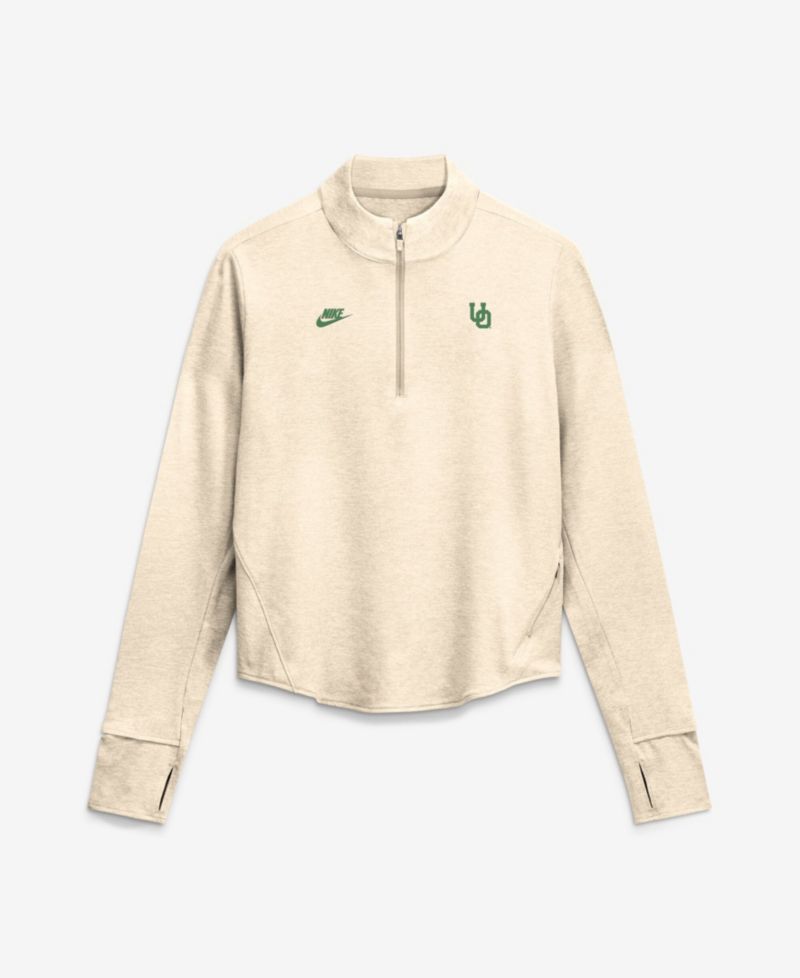 Women's Natural Oregon Ducks Legacy Swift Dri-FIT Half-Zip Pullover Sweatshirts