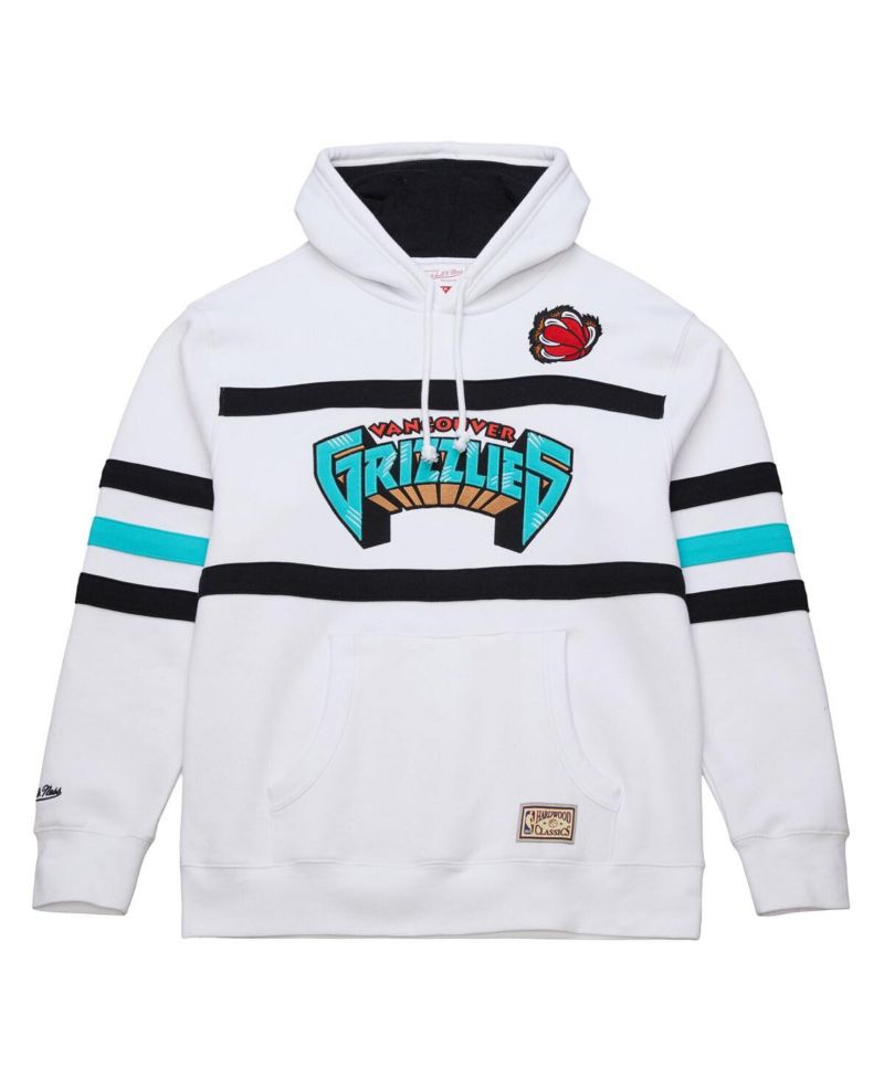 Men's White Vancouver Grizzlies Hardwood Classics Nights Head Coach Pullover Hoodie