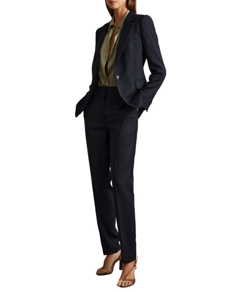 Women's Hallie Slim-Fit Textured Wool-Blend Trousers
