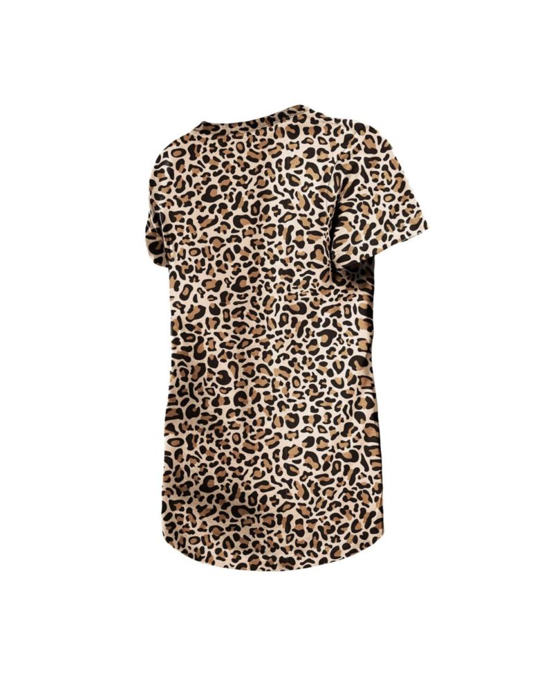Big Girls Tan Detroit Lions Mom & Me Leopard T-Shirt