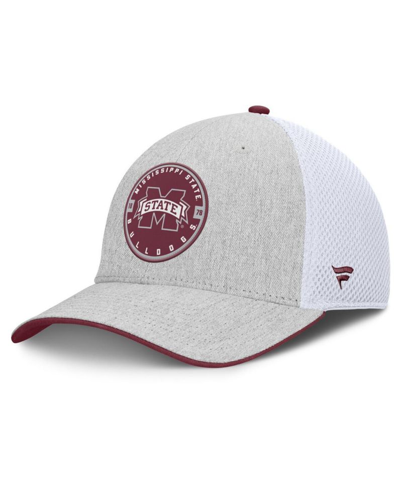 Men's Heather Gray/White Mississippi State Bulldogs Trigger Flex Hat