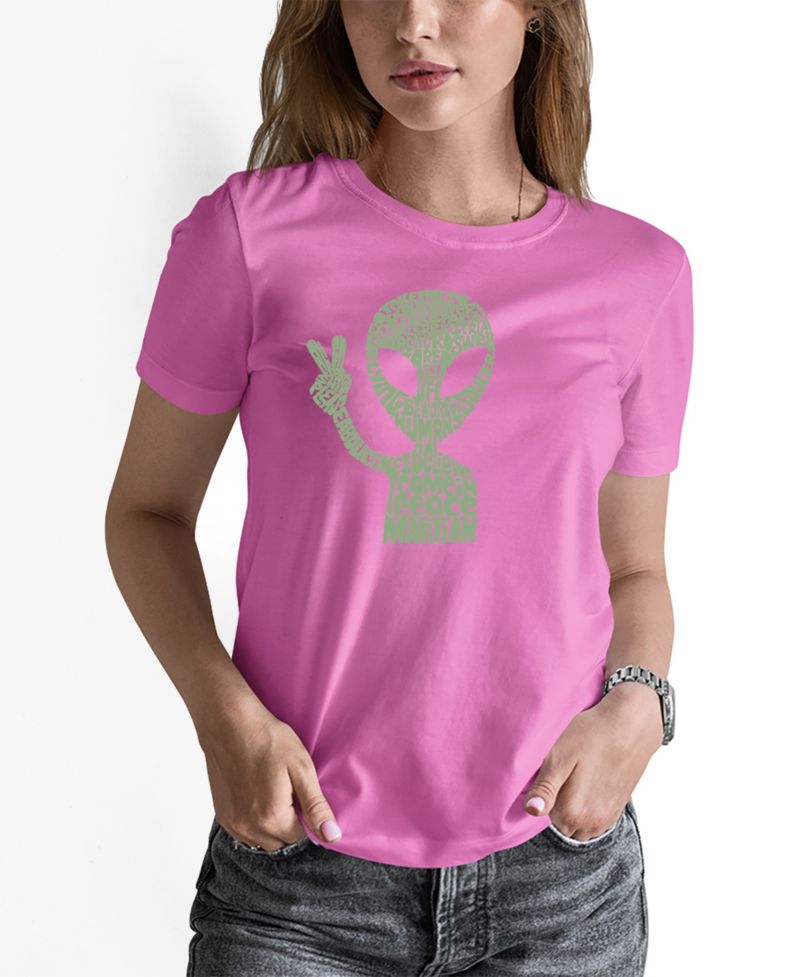 Women's Peace Alien Word Art Pullover Top