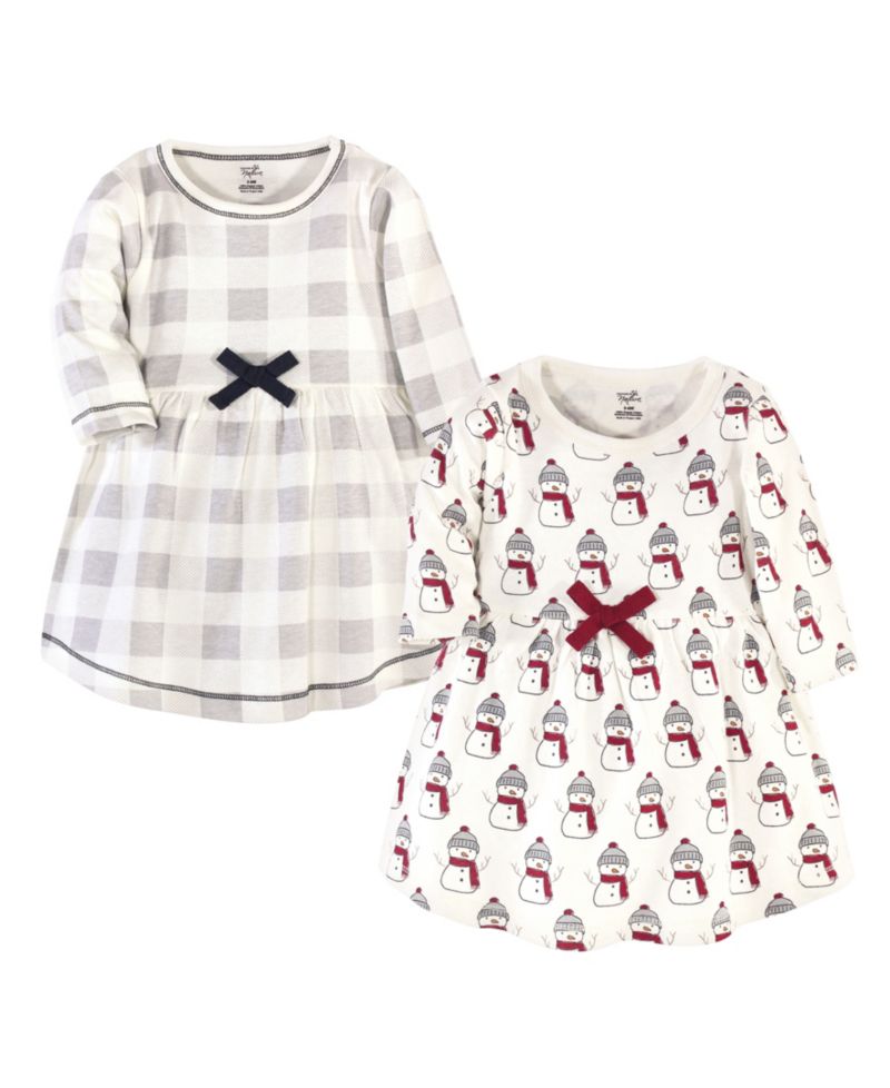 Baby Girls 2Pk Long Sleeve Natural Dresses
