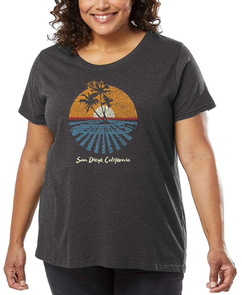 Plus Size Cities In San Diego Word Art T-Shirt