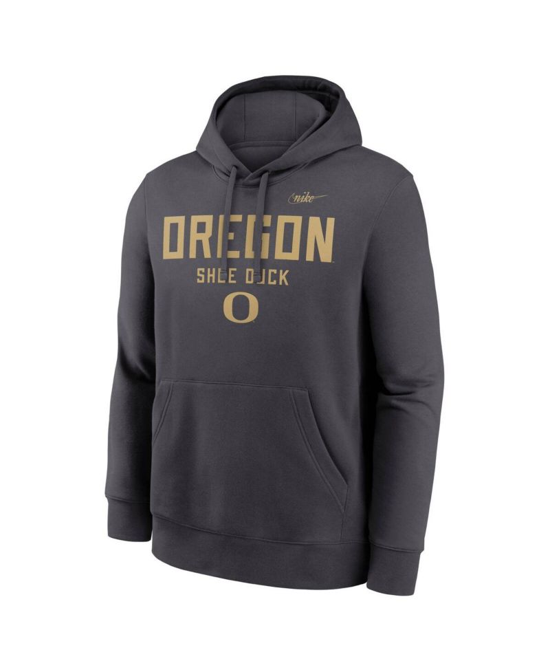 Men's Anthracite Oregon Ducks Shoe Duck Club Fleece Hoodie