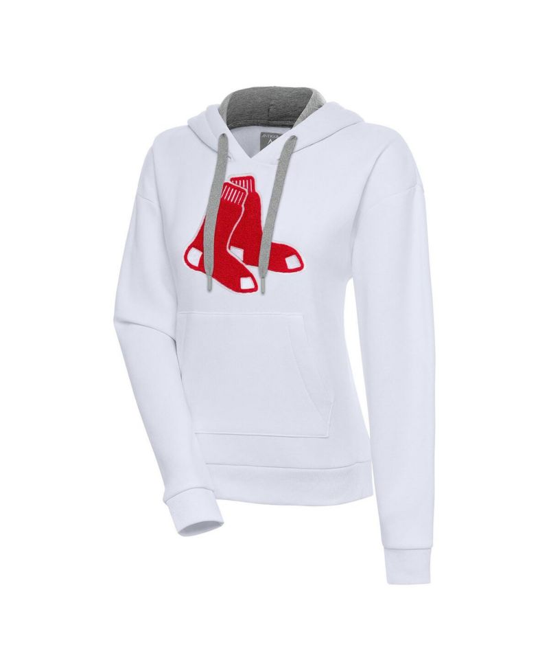 Women's White Boston Red Sox Victory Pullover Hoodie