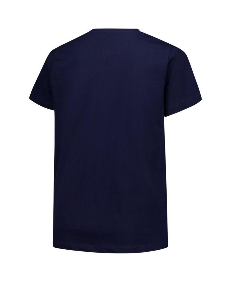 Women's Navy Chicago Bears Plus Size Arch Over Logo V-Neck T-Shirt