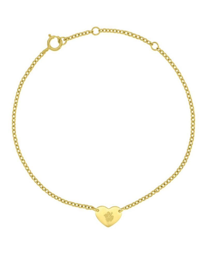 Waterproof Yellow Hibiscus Heart Bracelet