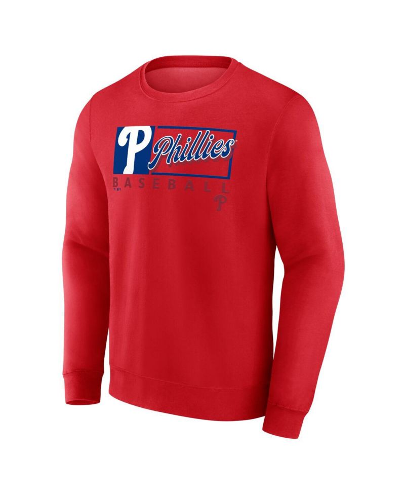 Men's Red Philadelphia Phillies Focus Fleece Pullover Sweatshirt