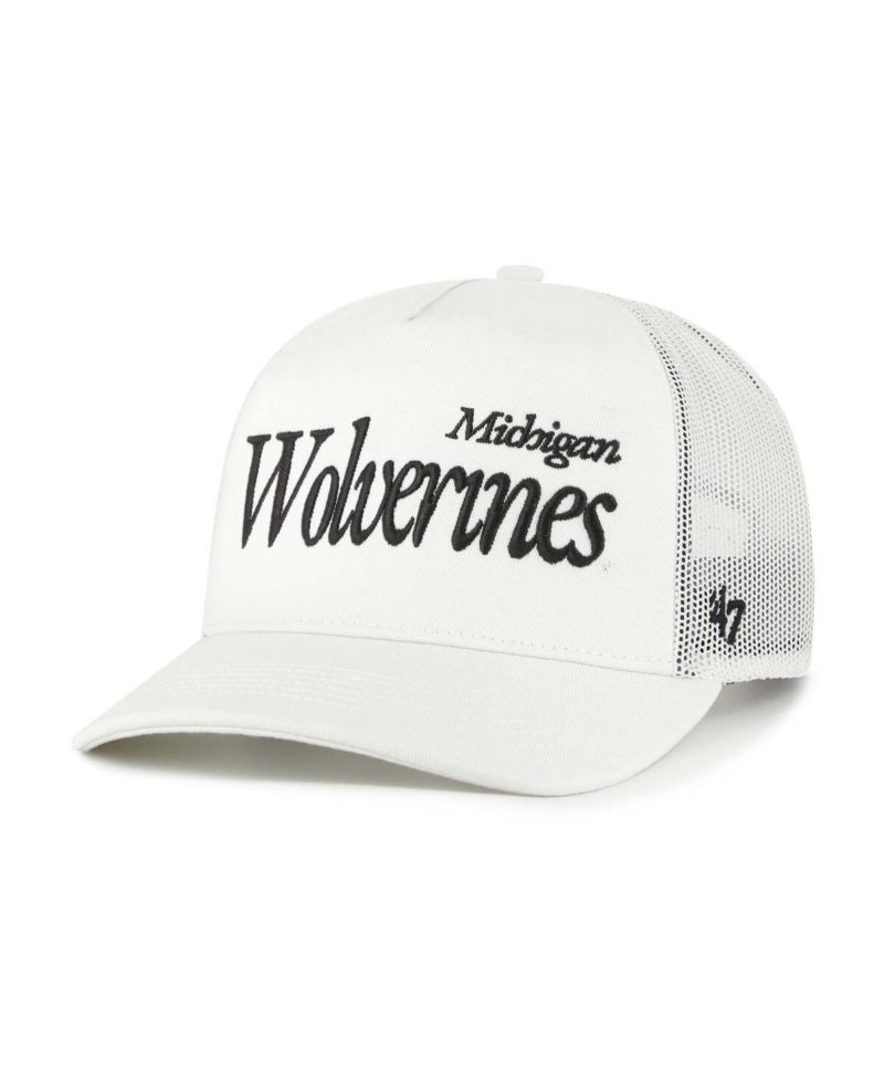 Men's and Women's Cream Michigan Wolverines Foundation Script Adjustable Trucker Hat