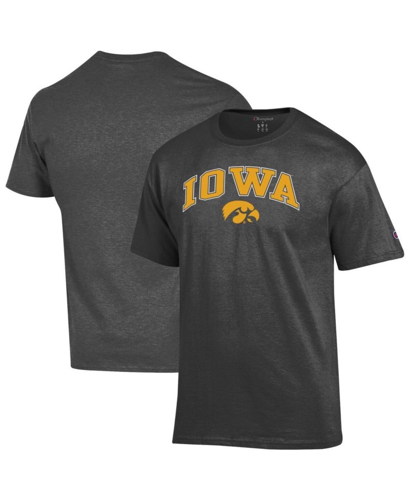 Men's Charcoal Iowa Hawkeyes Arch Over Logo T-Shirt